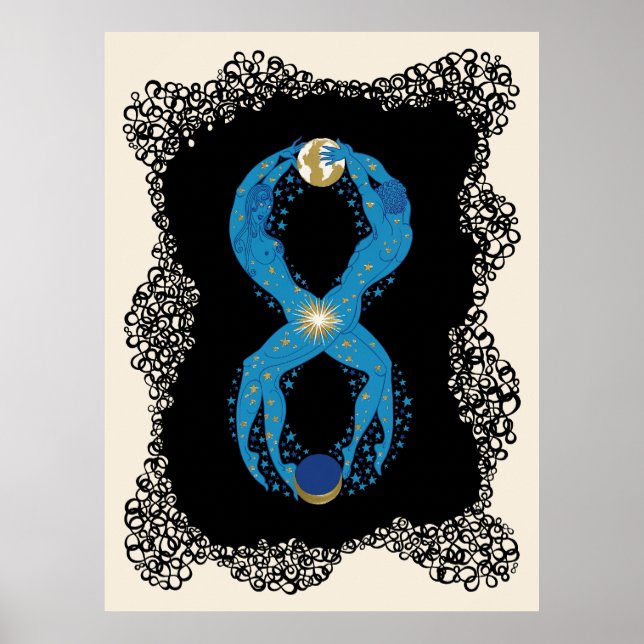 Poster Erté - O Numerals Suite, O Número 8 (Frente)