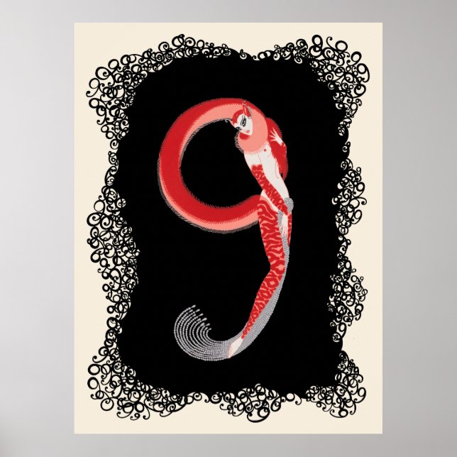 Poster Erté - O Numerals Suite, O Número 9 (Frente)