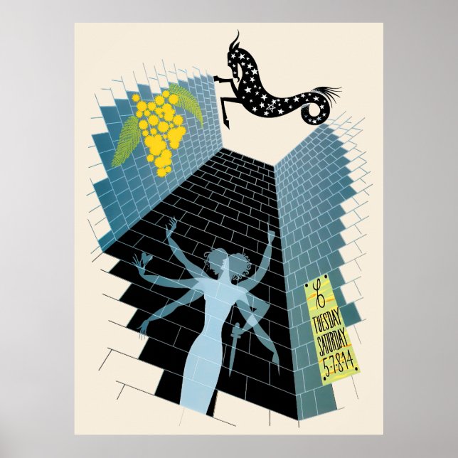 Poster Erté - O Zodiac Suite, Capricórnio (Frente)