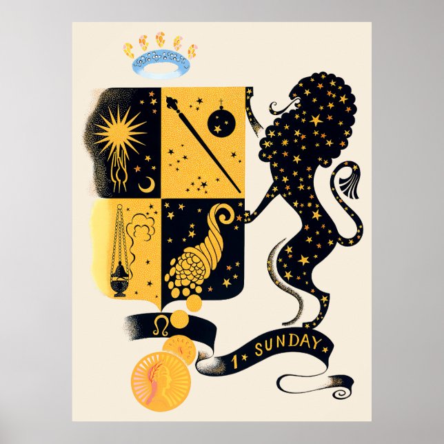 Poster Erté - O Zodiac Suite, Leo (Frente)