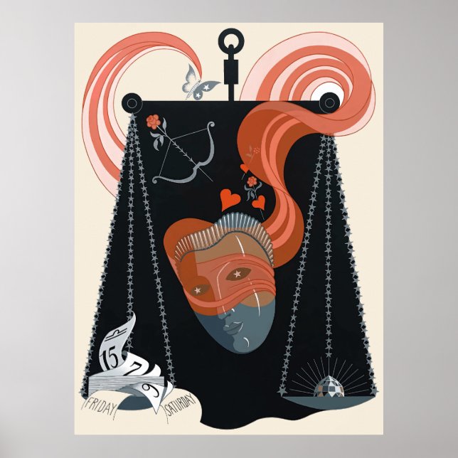 Poster Erté - O Zodiac Suite, Libra (Frente)