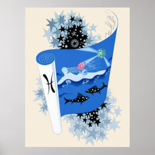 Poster Erté - O Zodiac Suite, Peixes