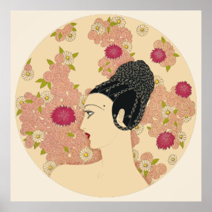 Poster Erté - Pacote de Rosas e Cravos