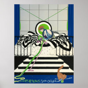 Poster Erté - Paresseuse, 1980
