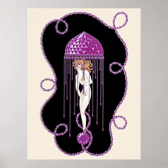 Poster Erté - The Precioso Stones Suite, Ametyst, 1969 (Frente)