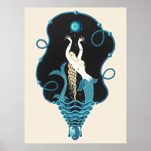 Poster Erté - The Precioso Stones Suite, Sapphire, 1969 (Frente)