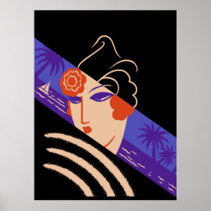 Poster Erté - Winter Resorts [Versão Noturna]