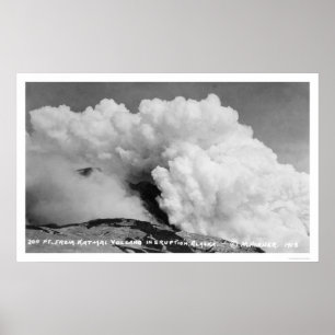 Póster Erupção 1912 do vulcão de Katmai