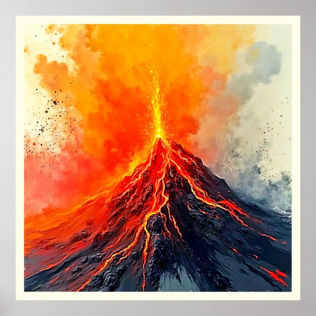 Poster Erupção Vulcânica: Poder Bruto (Frente)