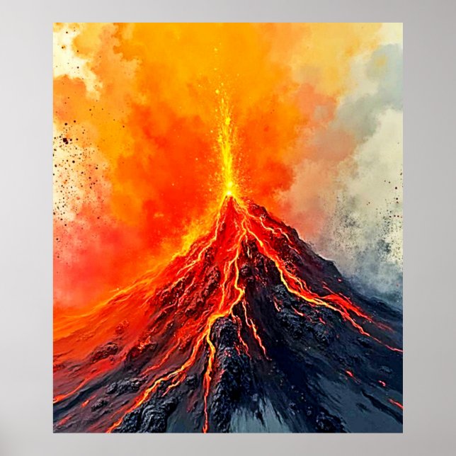 Poster Erupção Vulcânica: Poder Bruto (Frente)