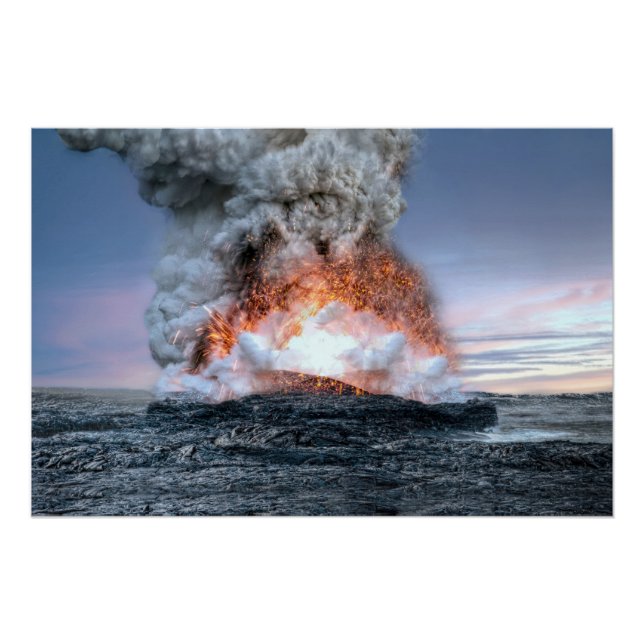Póster Eruption du volcan Kilauea à Hawaï,  (Frente)