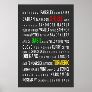 Póster Ervas e especiarias