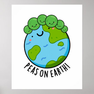 Poster Ervilhas Na Terra, Cute Veggie Peace Pun