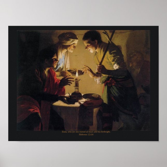 Póster Esau Vendendo Seu Birthright Hendrick Brugghen (Frente)