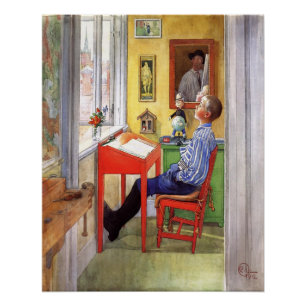 Póster Esbjorn fazendo seu trabalho de casa de Carl Larss