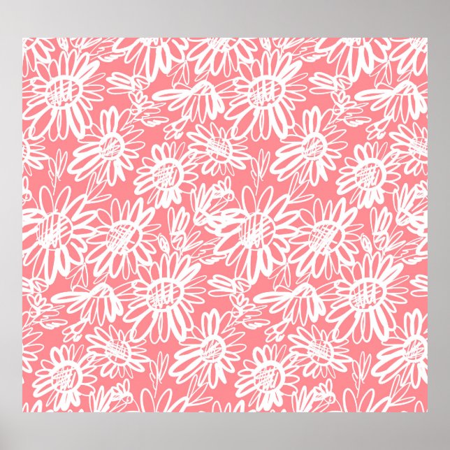 Poster esboço abstrato, padrão monocromático (Frente)