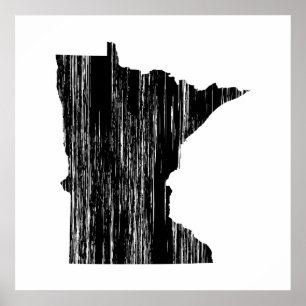 Poster Esboço afligido do estado de Minnesota