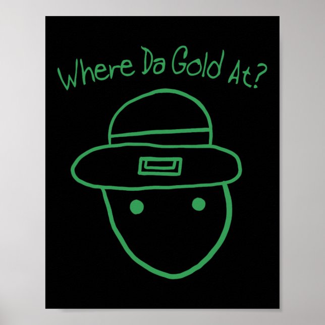 Poster Esboço Amador de Leprechaun Engraçado Meme Irlandê (Frente)