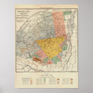 Póster Esboço da avaliação de Adirondack - mapa de