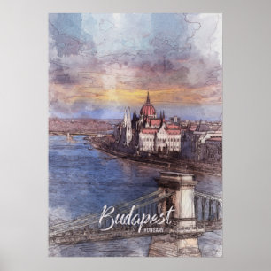 Poster Esboço da Cidade de Budapest