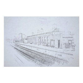 Póster Esboço da Estação Ferroviária de Todmorden, Estilo