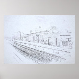 Poster Esboço da Estação Ferroviária de Todmorden, Estilo