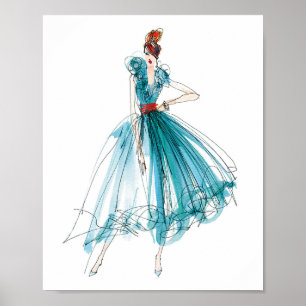 Póster Esboço da forma do Couture de Apple selvagem  