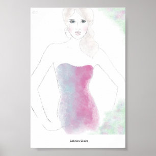 Póster Esboço da forma - vestido da mistura