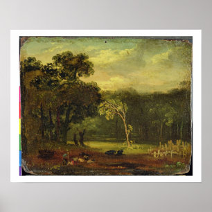 Poster Esboço da natureza no parque de Sion, 1819 (óleo