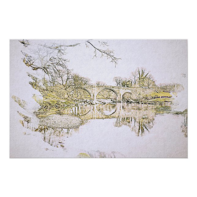 Póster Esboço da Ponte do Diabo, Kirkby Lonsdale (Frente)