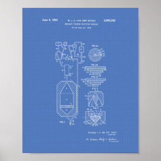 Póster Esboço de arte da cisão nuclear de 1956