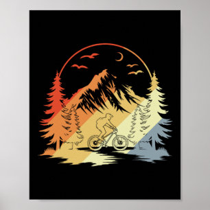 Poster Esboço de Ciclismo de Montanha Estilo Retrô