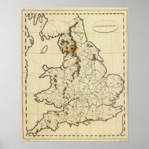 Póster Esboço de Inglaterra, Wales