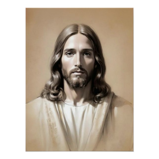 Póster Esboço de Jesus 6 (Frente)