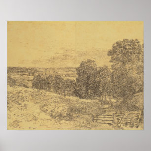 Póster Esboço de John Constable   para a entrada da
