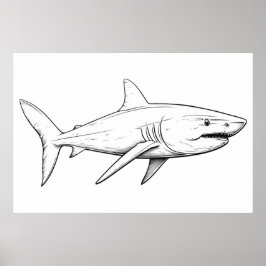 Poster Esboço de tubarão