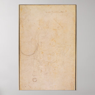 Poster Esboço de uma figura com assinatura do artista