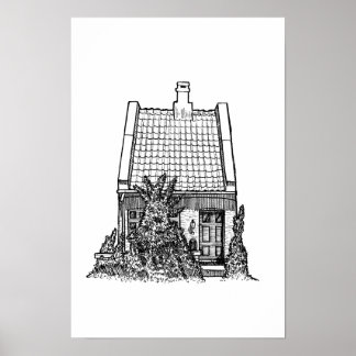 Poster Esboço Desenhado à Mão com Tinta Preta de Tradicio