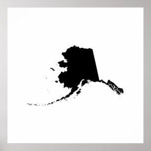 Póster Esboço do estado de Alaska