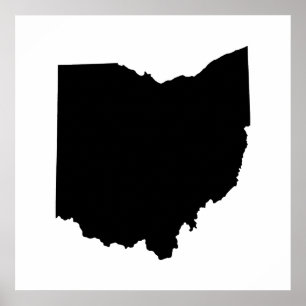 Póster Esboço do estado de Ohio