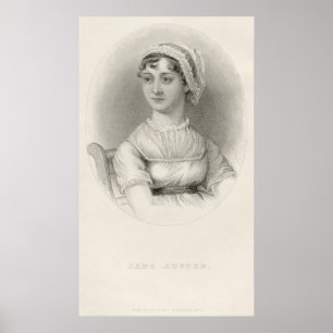 Poster Esboço do retrato de Jane Austen por Cassandra