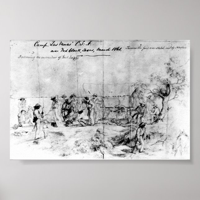 Póster Esboço dos Estados Confederados da América, 1861 (Frente)