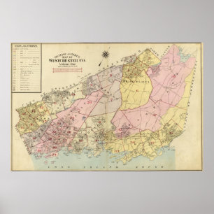 Póster Esboço, mapa de índice Westchester County
