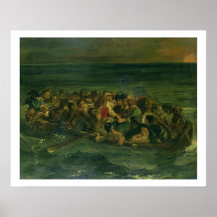 Póster Esboço para o Shipwreck de Don Juan, 1839 (veja o