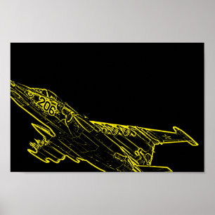 Poster Esboço soviético do avião de pé-de-rosa