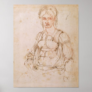 Póster Esboço W.41 de uma mulher assentada