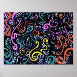 Poster Esboços Coloridos Enroscados