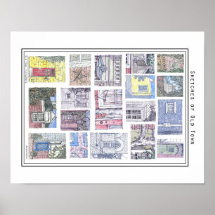 Póster Esboços da cidade velha Alexandria, VA