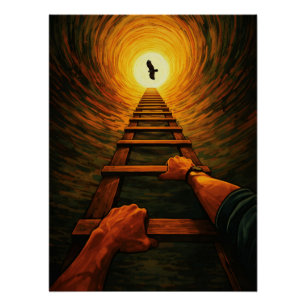 Póster Escada Ascendente para a Liberdade da Águia Lumino