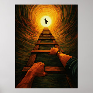 Poster Escada Ascendente para a Liberdade da Águia Lumino
